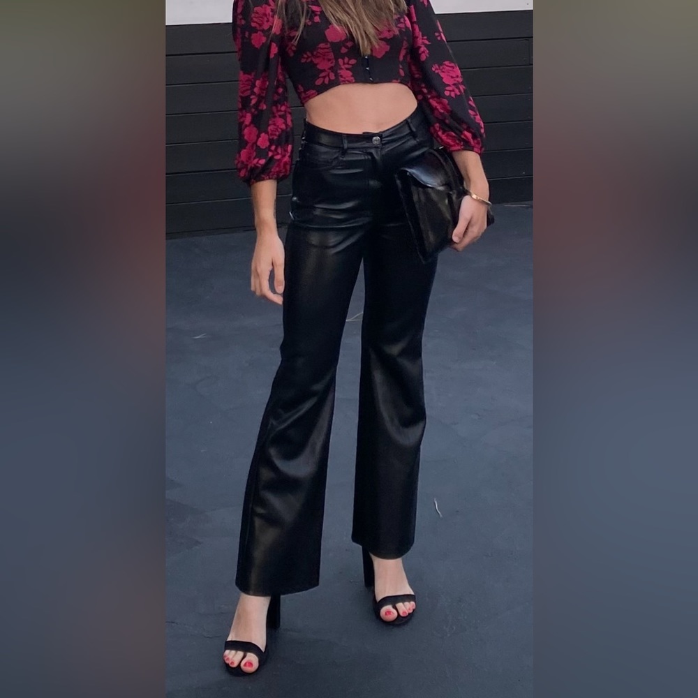 Aritzia Wilfred Melina Vegan Leather Flare Pant